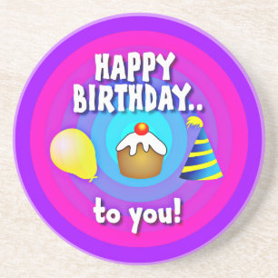 Herzlichen Glückwunsch zum Geburtstag! Circle Desi Getränkeuntersetzer
