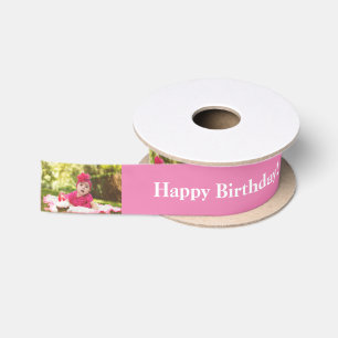 Herzlichen Glückwunsch zum Geburtstag Custom Foto Satinband
