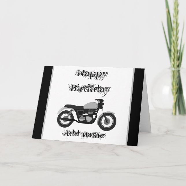 Herzlichen Glückwunsch zum Geburtstag der Motorrad Karte (Vorderseite)