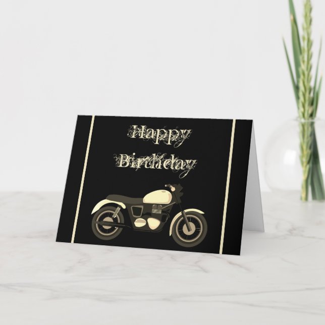 Herzlichen Glückwunsch zum Geburtstag der Motorrad Karte (Vorderseite)