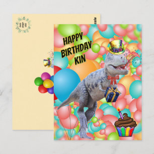 Herzlichen Glückwunsch zum Geburtstag Dinosaurier! Postkarte