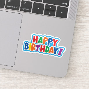 Herzlichen Glückwunsch zum Geburtstag, farbiger Au Aufkleber