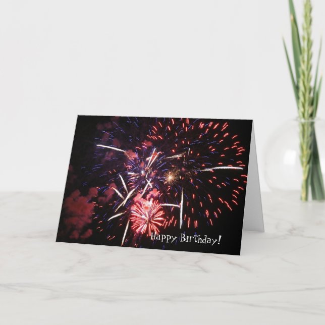 Herzlichen Glückwunsch zum Geburtstag, Feuerwerk Karte (Vorderseite)