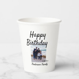 Herzlichen Glückwunsch zum Geburtstag Foto Familie Pappbecher