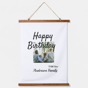 Herzlichen Glückwunsch zum Geburtstag Foto Familie Wandteppich Mit Holzrahmen