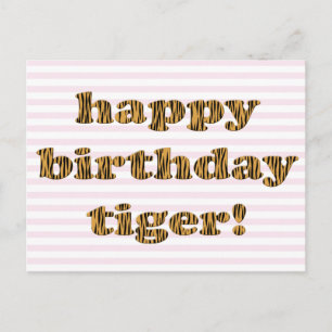 Herzlichen Glückwunsch zum Geburtstag! Fun Tiger P Postkarte