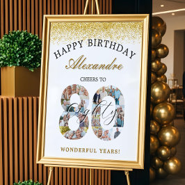 Herzlichen Glückwunsch zum Geburtstag für 80 Jahre Poster