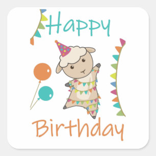 Herzlichen Glückwunsch zum Geburtstag für Sie Nied Quadratischer Aufkleber