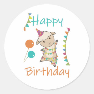 Herzlichen Glückwunsch zum Geburtstag für Sie Nied Runder Aufkleber