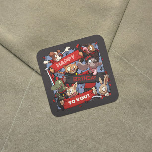 Herzlichen Glückwunsch zum Geburtstag für Sie Tier Quadratischer Aufkleber