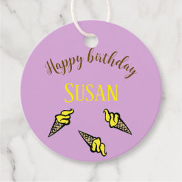 Herzlichen Glückwunsch zum Geburtstag, gelbes Eis Geschenkanhänger