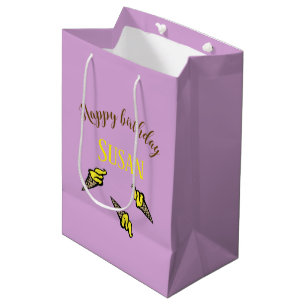 Herzlichen Glückwunsch zum Geburtstag, gelbes Eis  Mittlere Geschenktüte