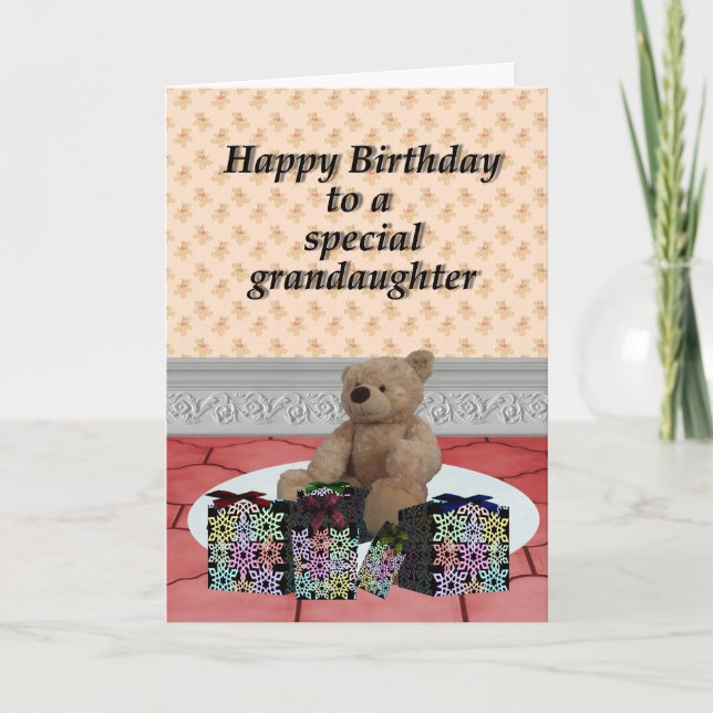 Herzlichen Glückwunsch zum Geburtstag Grandaughter Karte (Vorderseite)