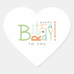 Herzlichen Glückwunsch zum Geburtstag! Herz-Aufkleber