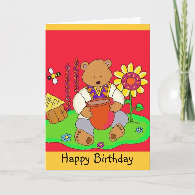 Herzlichen Glückwunsch zum Geburtstag Honey Bear! Karte (Vorderseite)