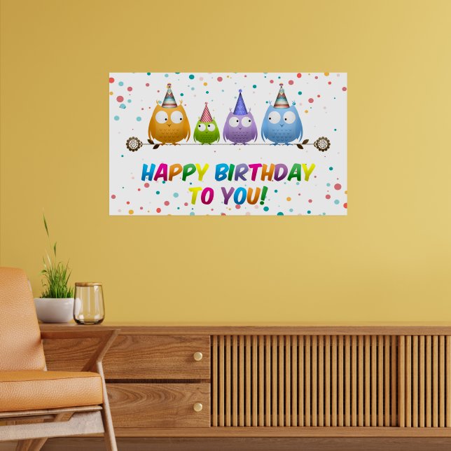Herzlichen Glückwunsch zum Geburtstag, Hoot Owls, Poster (Wohnzimmer 2)