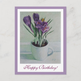 Herzlichen Glückwunsch zum Geburtstag hübsche lila Postkarte