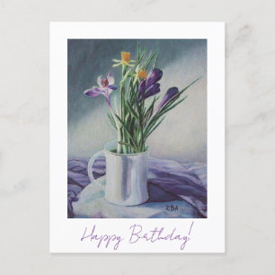 Herzlichen Glückwunsch zum Geburtstag hübsche lila Postkarte