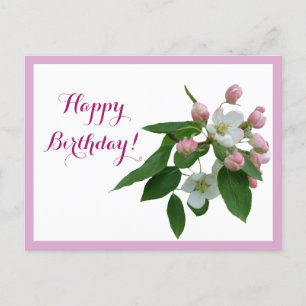 Herzlichen Glückwunsch zum Geburtstag hübsche rosa Postkarte