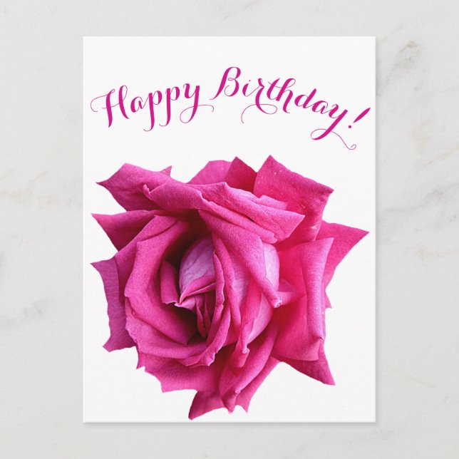 Herzlichen Glückwunsch zum Geburtstag hübsche Rosa Postkarte (Vorderseite)