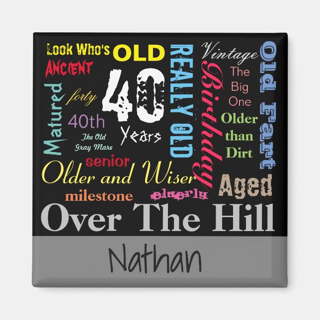 Herzlichen Glückwunsch zum Geburtstag im Graffiti- Magnet (Vorne)