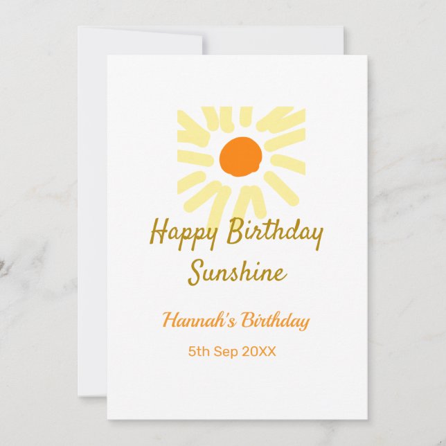 Herzlichen Glückwunsch zum Geburtstag in der Sonne Einladung (Vorderseite)