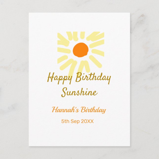 Herzlichen Glückwunsch zum Geburtstag in der Sonne Postkarte (Vorderseite)