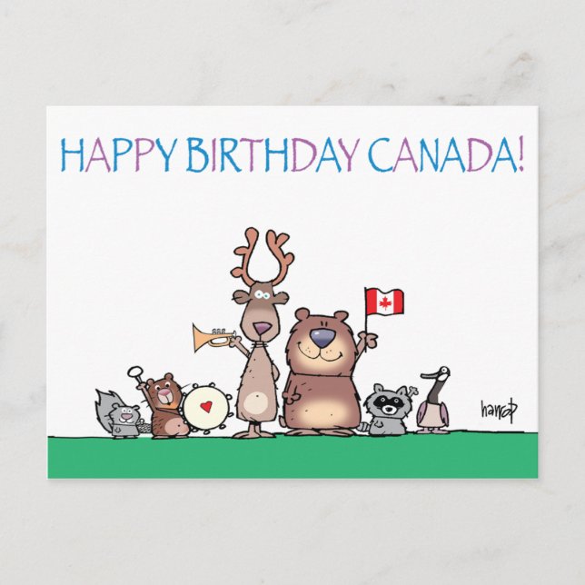 Herzlichen Glückwunsch zum Geburtstag in Kanada! v Postkarte (Vorderseite)