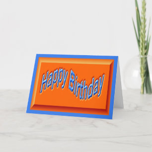 Herzlichen Glückwunsch zum Geburtstag in orangefar Karte