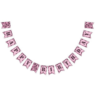 Herzlichen Glückwunsch zum Geburtstag in rosa Camo Wimpelkette