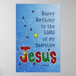 Herzlichen Glückwunsch zum Geburtstag Jesus (Kinde Poster