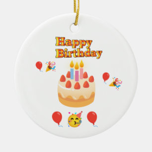Herzlichen Glückwunsch zum Geburtstag Keramik Ornament