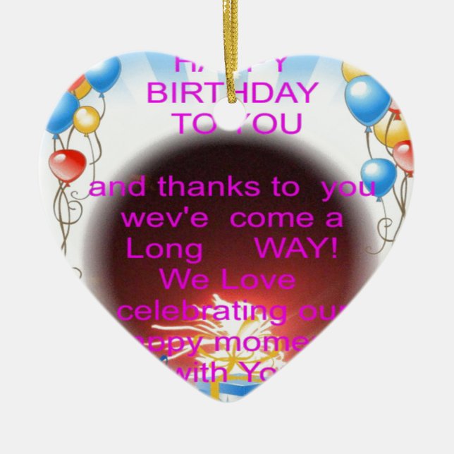 Herzlichen Glückwunsch zum Geburtstag Keramik Ornament (Vorne)