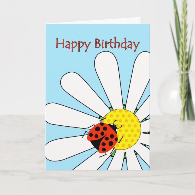 Herzlichen Glückwunsch zum Geburtstag Ladybug zur  Karte (Vorderseite)