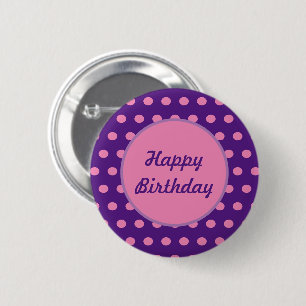 Herzlichen Glückwunsch zum Geburtstag (Lila & rosa Button