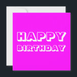 Herzlichen Glückwunsch zum Geburtstag, magenta pin Karte<br><div class="desc">Alles Gute zum Geburtstag,  magenta rosa,  moderne,  fette Grußkarte</div>
