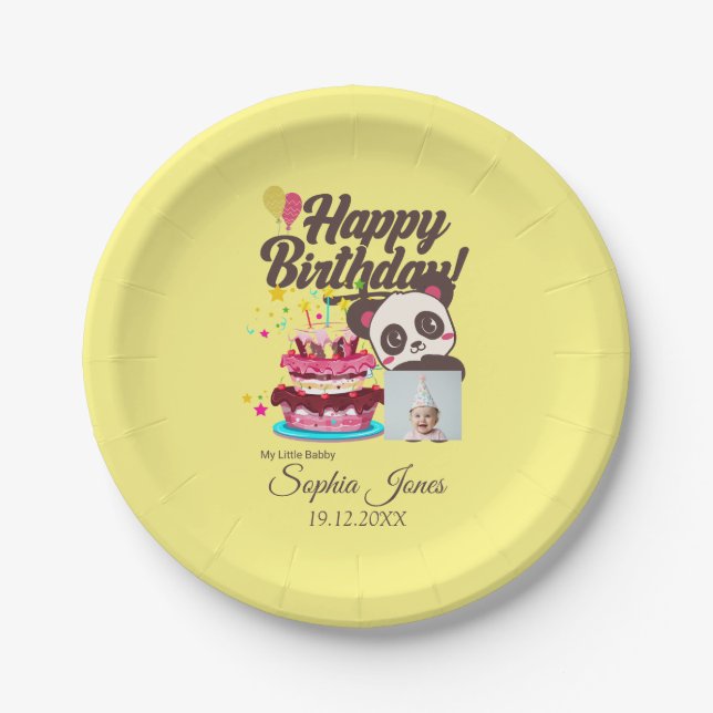 Herzlichen Glückwunsch zum Geburtstag, mein Baby - Pappteller (Vorderseite)