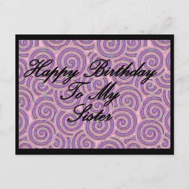 Herzlichen Glückwunsch zum Geburtstag meiner Schwe Postkarte (Vorderseite)