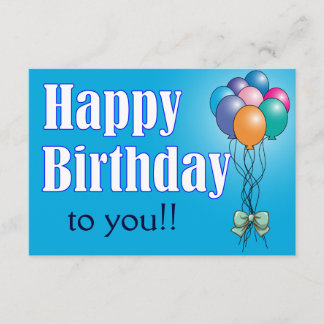 Herzlichen Glückwunsch zum Geburtstag mit Ballons- Karte