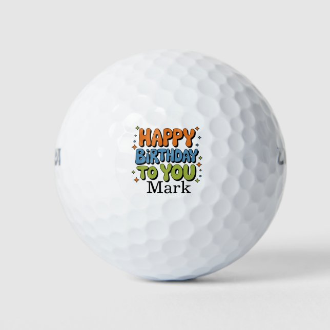 Herzlichen Glückwunsch zum Geburtstag mit dem Name Golfball (Vorderseite)