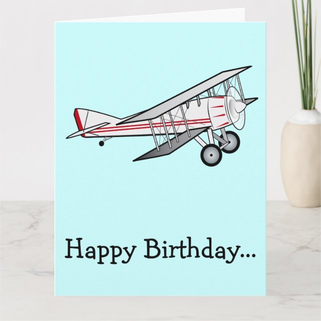 Herzlichen Glückwunsch zum Geburtstag mit Flugzeug Karte (Vorderseite)