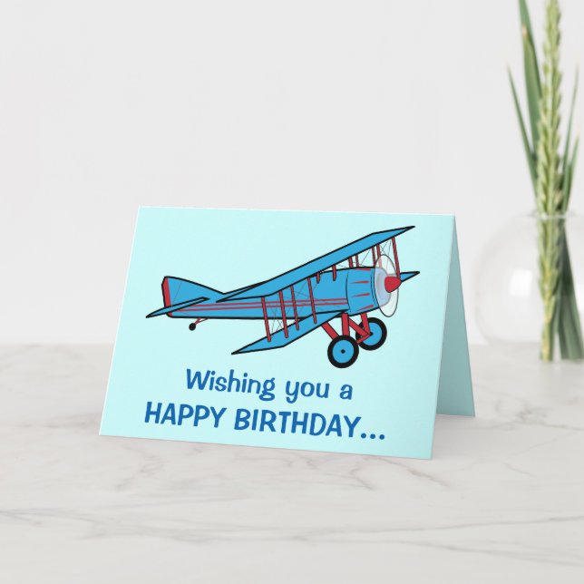Herzlichen Glückwunsch zum Geburtstag mit Flugzeug Karte (Vorderseite)