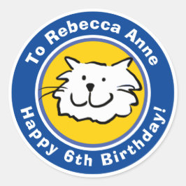 Herzlichen Glückwunsch zum Geburtstag mit Name & A Runder Aufkleber