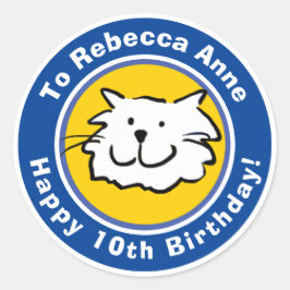 Herzlichen Glückwunsch zum Geburtstag mit Name & A Runder Aufkleber