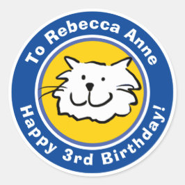 Herzlichen Glückwunsch zum Geburtstag mit Name & A Runder Aufkleber