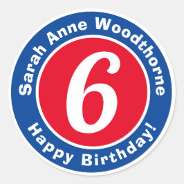 Herzlichen Glückwunsch zum Geburtstag mit Name & A Runder Aufkleber