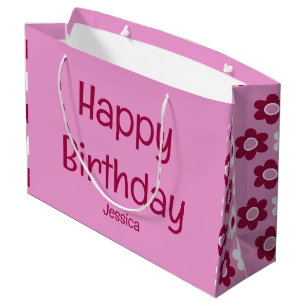 Herzlichen Glückwunsch zum Geburtstag mit Name Ros Große Geschenktüte