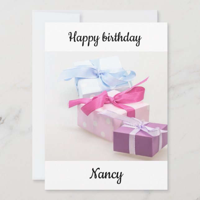 Herzlichen Glückwunsch zum Geburtstag Nancy Karte (Vorderseite)