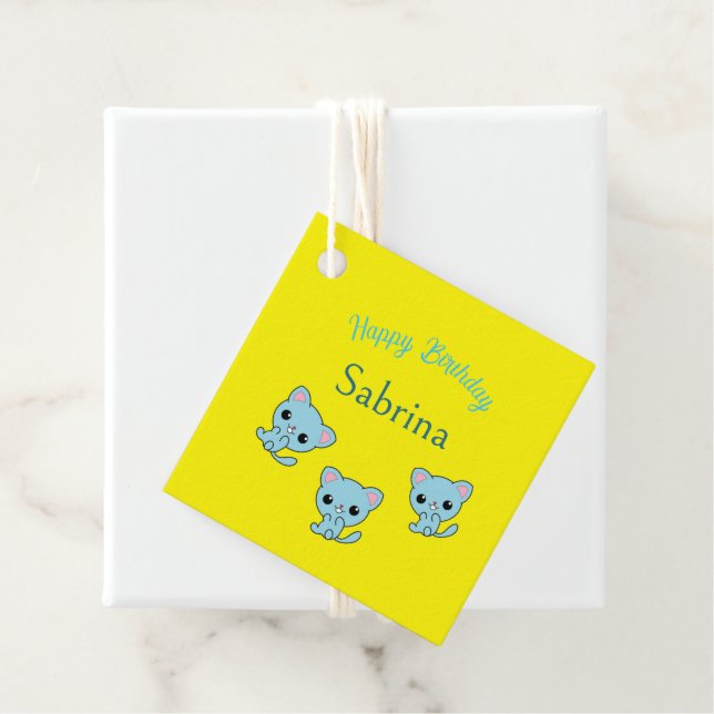 Herzlichen Glückwunsch zum Geburtstag niedliche bl Geschenkanhänger (Beispiel)