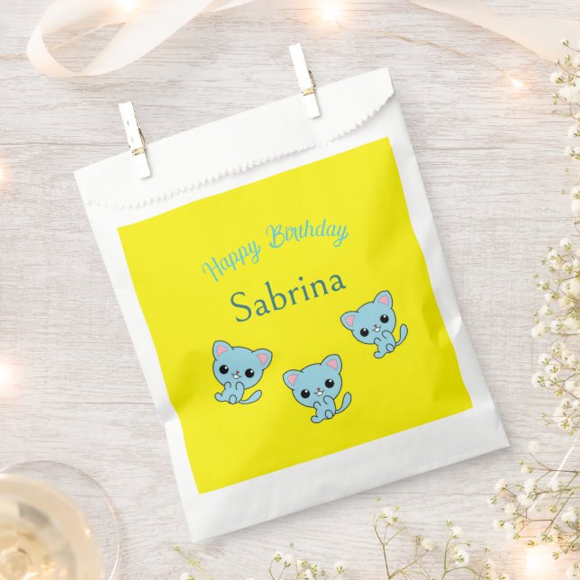 Herzlichen Glückwunsch zum Geburtstag niedliche bl Geschenktütchen (Ausgeschnitten)